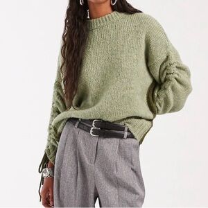 ASOS ruched green sweater